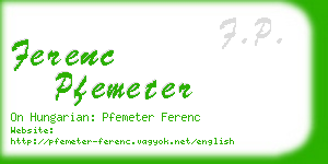ferenc pfemeter business card
